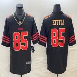 Nike San Francisco 49ers #85 George Kittle black red gold Color Rush Limited Jersey