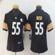 Women Nike Pittsburgh Steelers #55 Devin Bush black Color Rush Limited Jersey