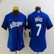 Women New Los Angeles Dodgers #7 Julio Urias blue majestic baseball Jersey
