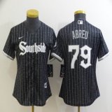 Women Nike Chicago White Sox #79 Jose Abreu black majestic baseball jersey