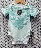 2026 Portugal team green white soccer baby clothes away