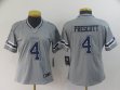 women Nike Cowboys #4 Dak Prescott Gray Color Rush Limited Jersey Inverted version