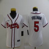 Youth Nike Atlanta Braves #5 Freddie Freeman white majestic baseball jersey