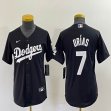 Women Los Angeles Dodgers #7 Julio Urias black majestic baseball jerseys