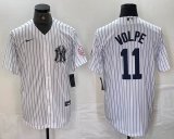 Nike New York Yankees #11 Anthony Volpe white MLB baseball Jersey Joint name -BD