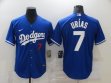 Custom Nike Los Angeles Dodgers #7 Julio Urias blue youth majestic baseball jerseys