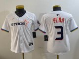 Youth Houston Astros #3 Jeremy Pena white nike majestic baseball jerseys Joint name -BD 01