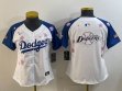 Women 2025 Nike Los Angeles Dodgers blank white blue fashion majestic baseball jerseys Sakura plate 04
