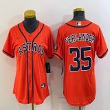 Women Nike Houston Astros #35 Justin Verlander orange majestic baseball jerseys