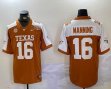 Nike Texas Longhorns #16 Peyton Manning orange white College NCAA Jersey -BD