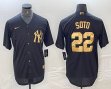 New York Yankees #22 Juan Soto Nike black gold majestic baseball Jersey -BD New York Yankees #22 Juan Soto Nike black gold majestic baseball Jersey -BD