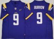 LSU Tigers #9 Joe Burrow purple college football jerseys