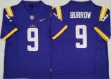 LSU Tigers #9 Joe Burrow purple college football jerseys