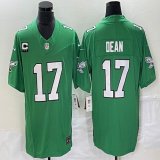Nike Philadelphia Eagles #17 Nakobe Dean Green Color Rush Limited Jersey C patch-BD 03