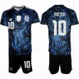 2026-2027 Argentina Team #10 MESSI blue black soccer jerseys away