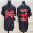 Nike Chicago Bulls #23 Michael Jordan black NBA basketball Jersey with shorts sleeves-BD 01