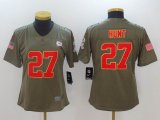 Women Nike Kansas City Chiefs #27 Kareem Hunt green USA flag Color Rush Limited Jersey