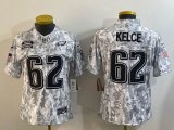 Philadelphia Eagles 62# Jason Kelce Nike Arctic Camo 2024 Salute to Service Limited Jersey