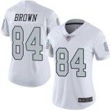 Women Nike Oakland Raiders #84 Antonio Brown white Color Rush Limited Jersey 001