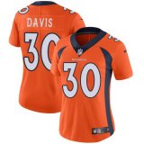 Women Denver Broncos #30 DAVIS Nike orange Color Rush Limited Jerseys