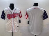 2025 Nike Dodgers white usa flag baseball jerseys Joint name