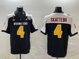 Arizona State #4 Cam Skattebo Black white college football jerseys-BD