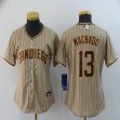 Women Nike San Diego Padres #13 Manny Machado beige majestic baseball Jersey