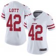 Women 49ers #42 Ronnie Lott nike white Color Rush Limited Jersey
