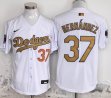 2025 Champions Los Angeles Dodgers #37 Enrique Hernandez white gold majestic baseball Jersey-YC