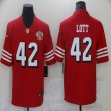 49ers #42 Ronnie Lott red nike Color Rush Limited Jersey 75 th-BD