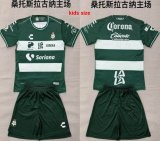 2026-2027 Santos Laguna club green white kids soccer jerseys home
