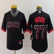 Youth Nike Cincinnati Reds #77 Hinds black majestic baseball jerseys city version