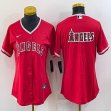 Women Nike Los Angeles Angels blank red majestic baseball-BD 01