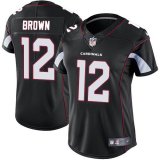 Women Cardinals #12 John Brown black nike Color Rush Limited Jersey