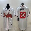 Nike Atlanta Braves #23 Michael Harris II white gold majestic baseball jersey-BD