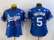 Youth 2025 Nike Los Angeles Dodgers #5 Freddie Freeman blue fashion majestic baseball jerseys Sakura plate