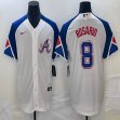 Nike Anaheim Angels #8 Eddie Rosario white blue majestic baseball Jerseys city version