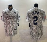 Nike New York Yankees #2 Derek Jeter gray baseball jerseys Joint name-BD