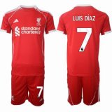 2025-2026 Liverpool club #7 LUIS DIAZ red soccer jerseys home