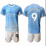 2027-2027 Manchester City Club #9 HAALAND skyblue white soccer jerseys home