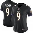 Women Baltimore Ravens #9 Tucker Nike black Color Rush Limited Jersey