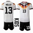 2026 World Cup Germany Team #13 MULLER white black kid soccer jerseys home 2026 World Cup Germany Team #13 MULLER white black kid soccer jerseys home
