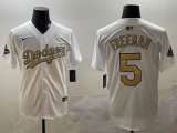 2025 Nike Los Angeles Dodgers #5 Freddie Freeman white gold fashion majestic baseball jerseys 05
