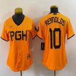 Women Nike Pittsburgh Pirates #10 Bryan Reynolds gold majestic baseball jerseys city version