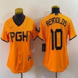 Women Nike Pittsburgh Pirates #10 Bryan Reynolds gold majestic baseball jerseys city version