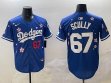 2025 Nike Los Angeles Dodgers #67 Honor Vin Scully blue fashion majestic baseball jerseys Sakura plate