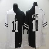 Eagles #11 Carson Wentz black white Split Color Rush Limited Jersey-BD