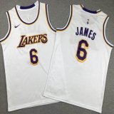Youth Nike Los Angeles Lakers #6 LeBron James white basketball jerseys -XD