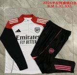 2025-2026 Arsenal Club white black soccer uniforms with Long Trousers B25115