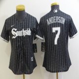 Women Nike Chicago White Sox #7 Tim Anderson black majestic baseball jersey
